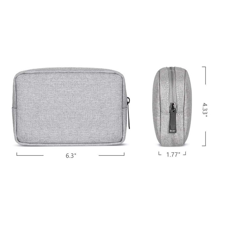 ERCRYSTO Universal Electronics/Accessories Soft Carrying Case Bag, Durable & Light-weight,Suitable for Out-going, Business, Travel and Cosmetics Kit (Small-Gray) - Image 2